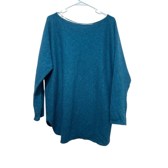 SOLD Charter Club 100% Cashmere Sweater Tunic Top Women 2X Blue Long Sleeve Boat - Picture 2 of 10